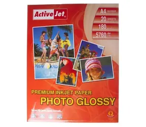 Activejet Fotopapír A4 lesklý 180 g/m2 20 listů / Fotopapír / A4 / Lesklý / Inkoustový tisk