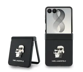 Karl Lagerfeld Saffiano pro Galaxy Z Flip8 černá / Kryt / PU koženka / Karl a Choupette