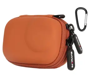 Sunnylife OA6-B130 oranžová / Brašna pro sportovní kamery / DJI Osmo Action 6/5 Pro/4/3 / PU kůže + EVA