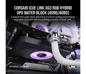 Corsair Hydro X Series iCUE LINK XG3 RGB / Vodní blok GPU / NVIDIA GeForce 4080/4090 / Acryl + Nickel