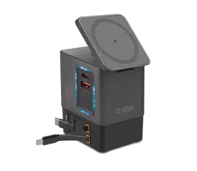 SBS Bezdrátový napájecí dok 6v1 černá / Nabíjecí stanice / 100 W