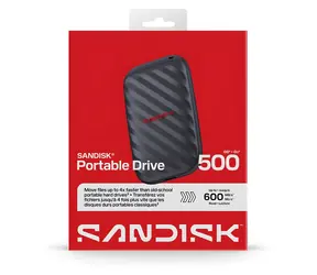 SanDisk Portable SSD 500GB / Externí SSD / čtení: 600 MB/s / USB 3.2 Gen 2