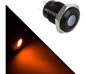 Lamptron Vandal-proof spínač LED oranžová, černý rámeček / Spínač / Vandal-proof / LED podsvícení