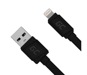 Green Cell KABGC02 černá / Datový kabel / USB-A - Lightning / 0,25 m / Rychlonabíjení 2.4A
