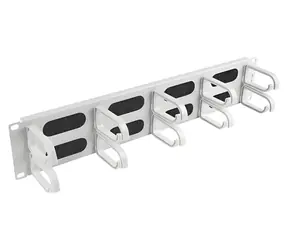 Lanberg Organizér kabelů typ B šedý / Organizér kabelů / 19" rack / 2U / 10 kovových držáků