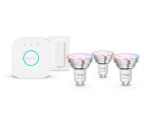 Philips Hue Essential GU10 4,7W bílá 3 ks / Chytrá LED žárovka / 345 lm / Bluetooth/Zigbee / stmívatelná