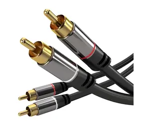 PremiumCord HQ 2x CINCH-2x CINCH M/M 5m / Propojovací kabel / Audio / Stíněný / Pozlacené konektory