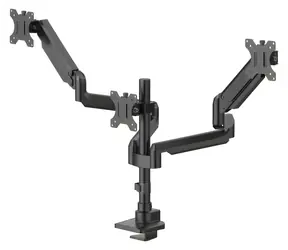 Hama Stolní držák pro 3 monitory černá / Držák monitoru / plynová pružina / VESA 75-100mm / 12 kg / 17-32"