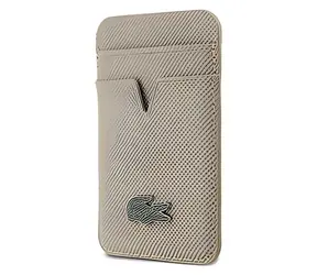 Lacoste Iconic Petit Pique MagSafe Taupe / Peněženka / PU / Magnetické uchycení