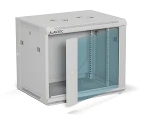Alantec nástěnný rozvaděč 19" 9U 600x450 šedý / Rozvaděč / 19" / 9U / 600x450 mm / skleněné dveře