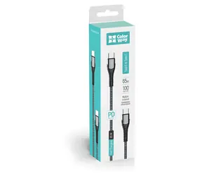 Colorway šedá / Datový kabel / USB-C - USB-C / PD 65W (3A) / 1 m