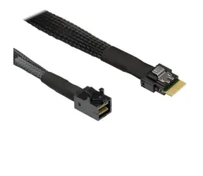 Inter-Tech kabel SFF-8654 4i - SFF-8643 černý / Datový kabel / SAS-3 / 24 Gb/s / 0,7 m