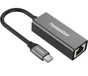 PremiumCord Převodník USB-C na RJ45 / Adaptér / Gigabit Ethernet / USB 3.1 / 20 cm