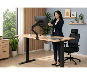 Hama stolní držák pro 1 monitor 35" černá / Stolní držák / 1 rameno / VESA 75x75-100x100 / nosnost 15 kg