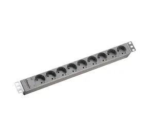 Bachmann 19" PDU hliník šedá / PDU / 9x zásuvka / 1U / 2 m / bez spínače