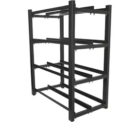 Lanberg Regál na baterie do UPS 830x454 mm černý / Bateriový regál do racku / 4 patra