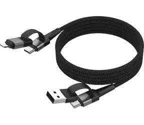 Ansmann Magnetic 4in1 černá / Nabíjecí a datový kabel / USB-A / USB-C / Lightning / Magnetický / 1,2 m