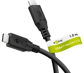 Goobay USB-C černá / Kabel / USB4 / 40 Gb/s / 100 W / PD / 1 m
