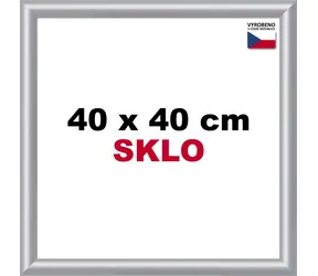 BFHM Plastový rám 40x40 cm stříbrná / Rámeček / plastový / sklo 2 mm