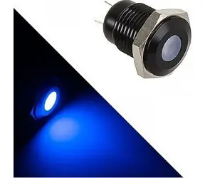 Lamptron Vandal-proof spínač LED modrá, černý rámeček / Spínač / Vandal-proof / LED podsvícení