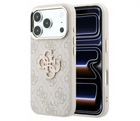 Guess PU 4G Resin Metal Logo pro iPhone 18 Pro Max růžová