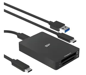 Silicon Power CreatePro BS10 černá / Čtečka paměťových karet / CFexpress B / SD 4.0 / USB-C 10 Gb/s