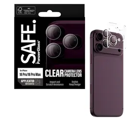 PanzerGlass SAFE Ochrana kamery iPhone 17/18 Pro/Pro Max / Ochrana kamery / Temperované sklo / Plně nalepovací