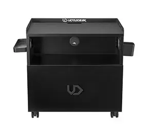 ULTRADESK CRATE černá / Herní skříňka / 60 x 38 x 60 cm / nosnost 40 kg / zásuvka + 2 police / kolečka