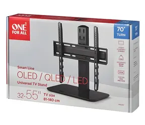 One For All WM2470 TableTop Smart TURN 70 černá / Stolní stojan na TV / otočný ±70° / do 55" / nosnost 40 kg