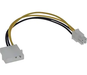 InLine Redukce Molex - ATX/EPS 4-pin žlutá / Napájecí adaptér / 0,2 m