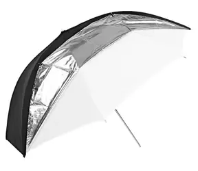 Godox UB-006-33 / Studiový deštník / 84 cm / 2v1 difuzní a reflexní / Odnímatelný černo-stříbrný reflektor