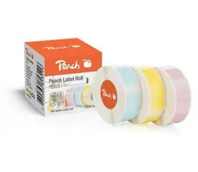 Peach PE101 / Etikety / 12x40 mm / 3x180 ks / modrá, žlutá, růžová / termální syntetický papír