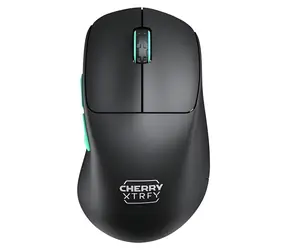 Cherry Xtrfy M64 Wireless černá/tyrkysová / Bezdrátová herní myš / optická / 26000 DPI / 2.4 GHz / 53 g