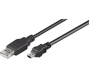 MicroConnect kabel USB-A - miniUSB 10 m černá / Kabel / 480 Mbit/s