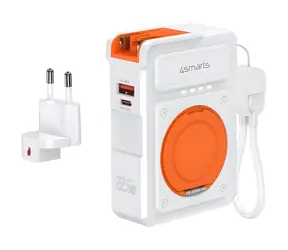 4smarts Hybrid Charger 6in1 bílá / Powerbanka / 10000 mAh / Qi bezdrátové nabíjení / USB-C / USB-A / PD 22,5W