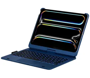 Typecase Flexbook Touch tmavě modrá / Klávesnicové pouzdro / Apple iPad Pro 11" 2024/2025 / RGB podsvícení