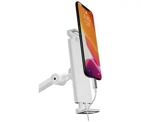 4smarts ErgoFix H1 bílá / Stolní držák na telefon a tablet / Hliník / Otočný 360° / 4,7-15,6"
