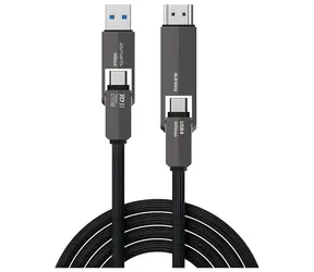 4smarts ComboCord USB4 HDMI černá / Kabel USB-C - USB-C + HDMI / 40 Gbps / PD 240 W / 4K 60Hz / 1,5 m