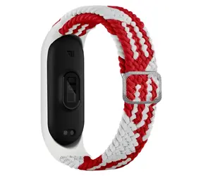 Beline Textilní řemínek pro Xiaomi Mi Band 3/4 červeno-bílá / Řemínek pro Xiaomi Mi Band / Textilní