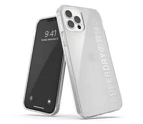 SuperDry Snap Clear Case iPhone 12/12 Pro stříbrná / Pouzdro / Polykarbonát a TPU