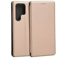 Beline Book Magnetic pouzdro pro Samsung Galaxy S23 Ultra S918 zlatá / Pouzdro / Flipové / Peněženka, stojánek