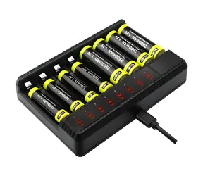 Beline nabíječka AA/AAA baterií / Nabíječka baterií / 8 slotů / USB / LED indikace