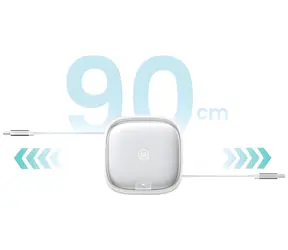 USAMS SJ650 3v1 stříbrná / Kabel / Micro USB, USB-C, Lightning / 60W / se stojánkem / 1 m