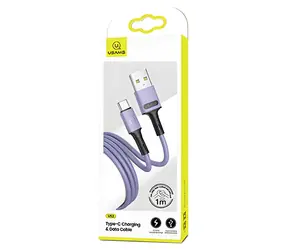USAMS SJ436 U52 fialová / Nabíjecí a datový kabel / USB-C / 1 m / 2A