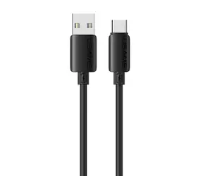 USAMS U98-786 černá / Nabíjecí a datový kabel / USB-C / 3A / 18W / 1 m / silikonový
