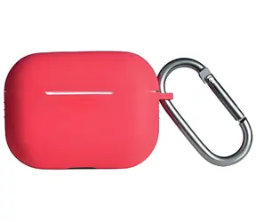 Beline Silicone červená / Pouzdro pro sluchátka / AirPods Pro / silikonové / s karabinou