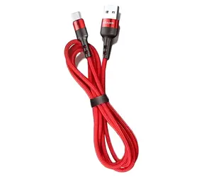 USAMS SJ311 U26 červená / Datový kabel / Lightning / Nylonový opletený / 1 m / 2A