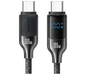 USAMS HX Digital Display černá / Datový kabel / USB-C - USB-C / 100W / 1,2 m / Zinková slitina