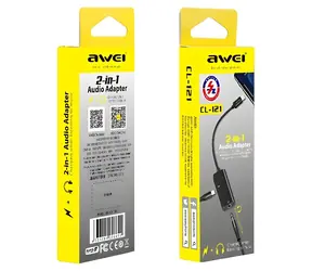 AWEI CL-121 2v1 černá / Adaptér / Lightning - Lightning + Jack 3,5 mm