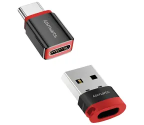 4smarts Data Blocker USB-C na USB-A a USB-C černá / Adaptér / blokace přenosu dat / 2 ks / max. 3 A